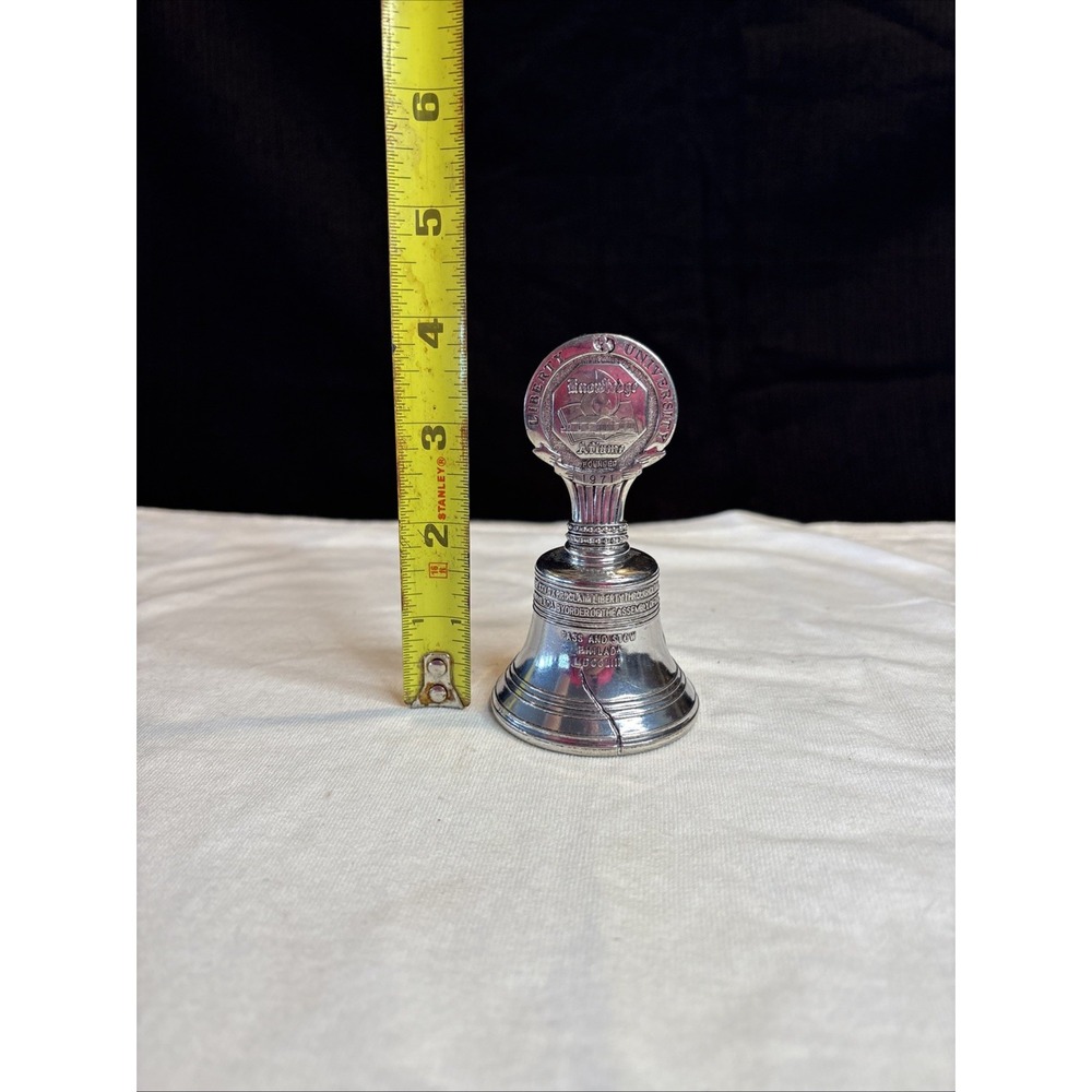 Vintage Silver Liberty University Founded 1971 Souvenir Bell Gift Collectible